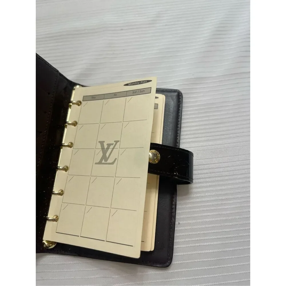 Louis Vuitton Agenda PM 6 Hole Women's Notebook Amarant Monogram Vernis